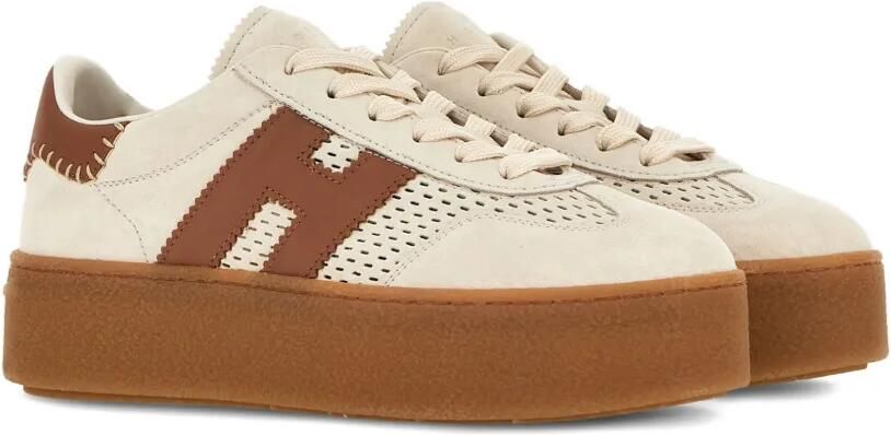 Hogan H698 sneakers met perforaties en plateauzool Beige - Foto 5