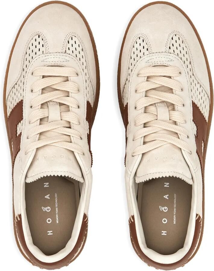 Hogan H698 sneakers met perforaties en plateauzool Beige - Foto 3