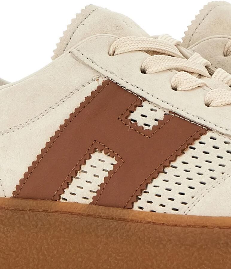 Hogan H698 sneakers met perforaties en plateauzool Beige - Foto 2