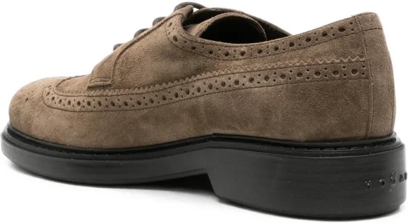 Hogan H704 suède derby schoenen met brogue-detail Bruin - Foto 2