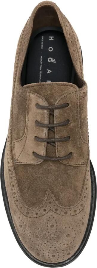 Hogan H704 suède derby schoenen met brogue-detail Bruin - Foto 3