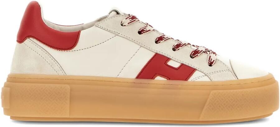 Hogan H705 'h' sneakers met plateauzool Beige