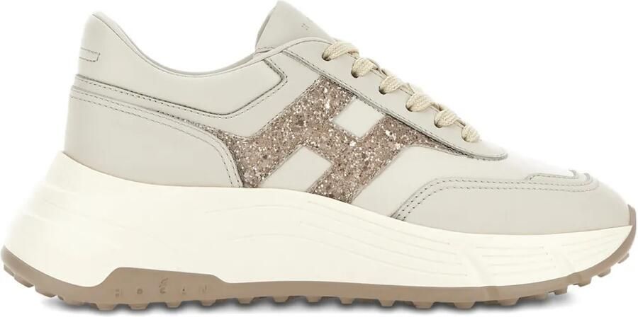Hogan Hi-Fi leren sneakers Beige