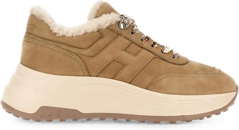 Hogan Hi-Fi sneakers met lammy afwerking Beige