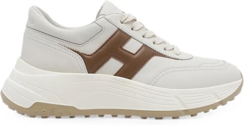 Hogan Hi-Fi sneakers met logo-patch Beige
