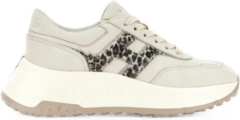 Hogan Hi-Fi sneakers met luipaardprint Beige