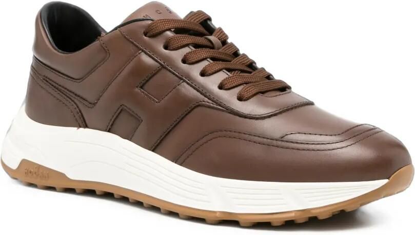 Hogan Hyperlight leren sneakers met logo-patch Bruin - Foto 2