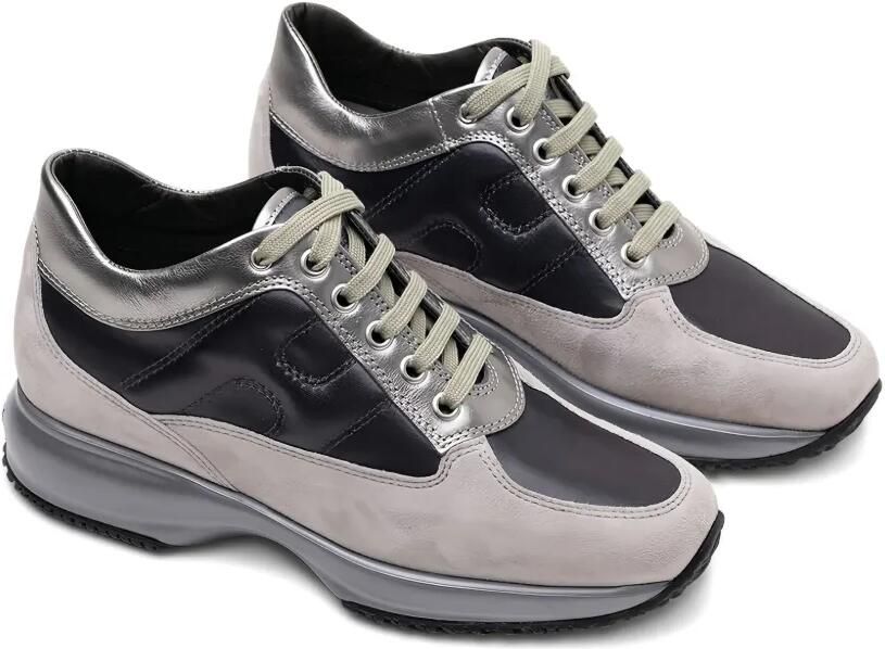 Hogan Interactive Allacciato suède sneakers met metallic vlak Grijs - Foto 3