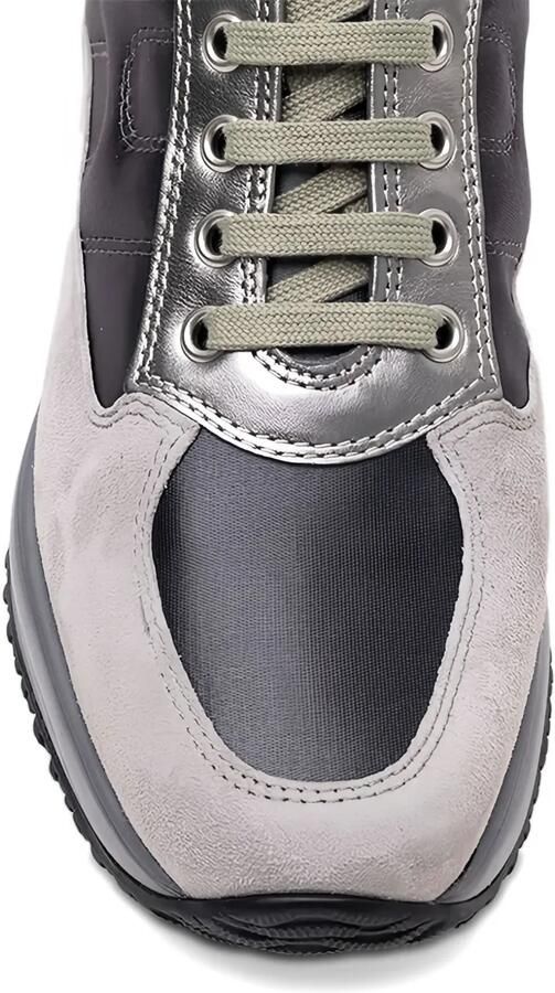 Hogan Interactive Allacciato suède sneakers met metallic vlak Grijs - Foto 4