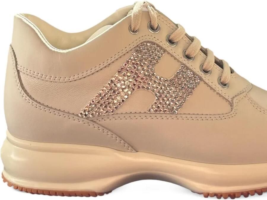 Hogan Interactive leren sneakers verfraaid met kristallen Beige - Foto 2