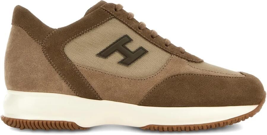 Hogan Interactive sneakers met logopatch Bruin