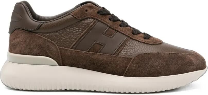 Hogan Interactive³ sneakers met vlakken en logo-patch Bruin