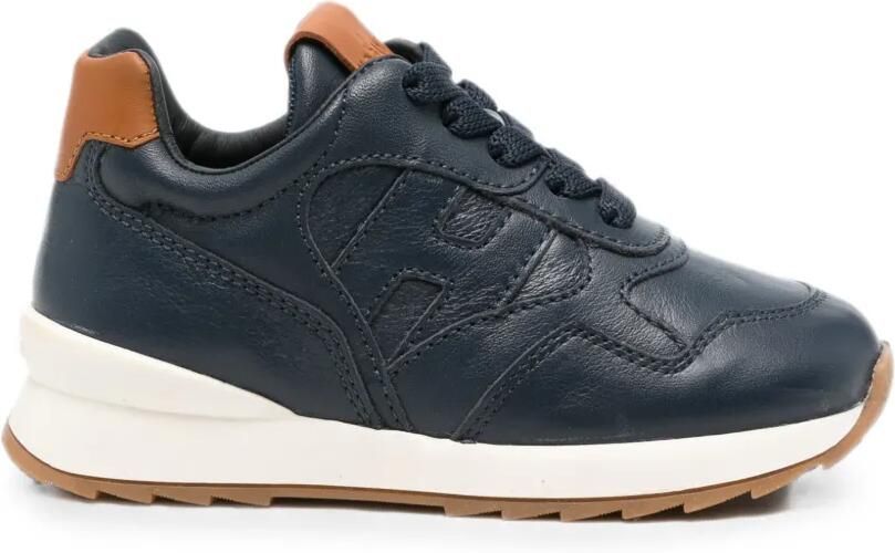 Hogan Kids Sneakers met logopatch Blauw