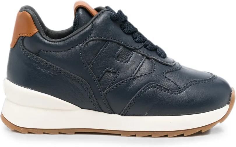 Hogan Kids Sneakers met logopatch Blauw