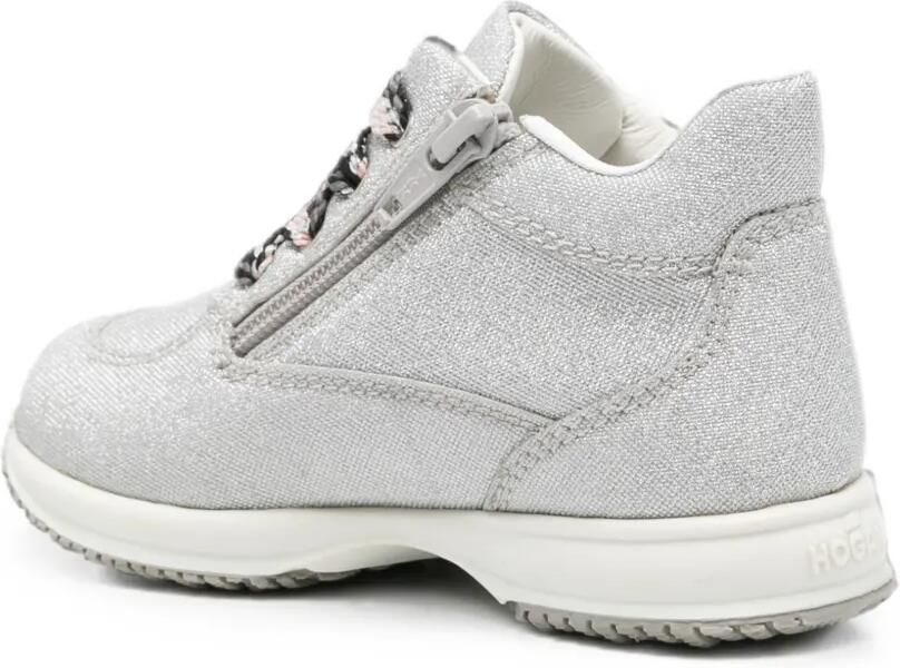 Hogan Kids Sneakers met logopatch en glitter-effect Grijs - Foto 2
