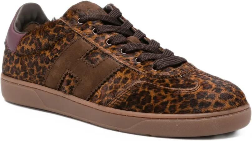 Hogan leopard-print sneakers Bruin - Foto 3