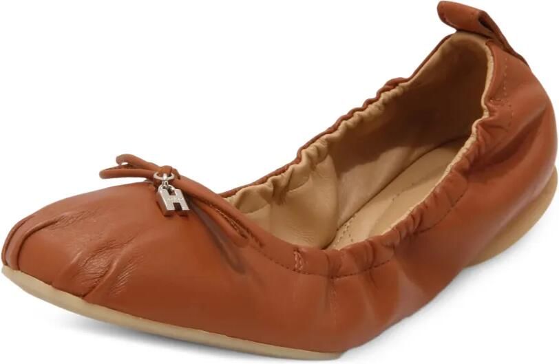 Hogan Leren ballerina's met strikdetail Bruin