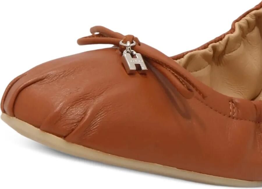 Hogan Leren ballerina's met strikdetail Bruin - Foto 2