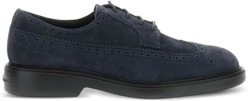 Hogan Leren derby schoenen Blauw