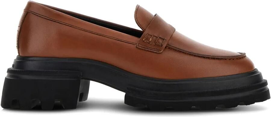 Hogan Leren loafers Bruin