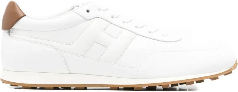 Hogan Leren sneakers met logopatch Wit