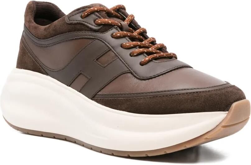 Hogan Leren suède sneakers Bruin