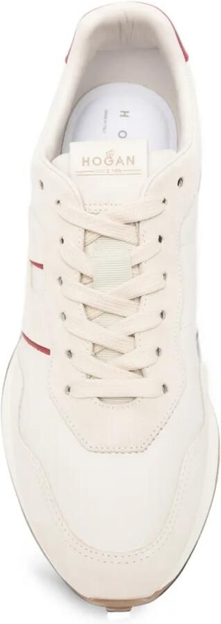 Hogan logo-patch panelled sneakers Beige - Foto 3