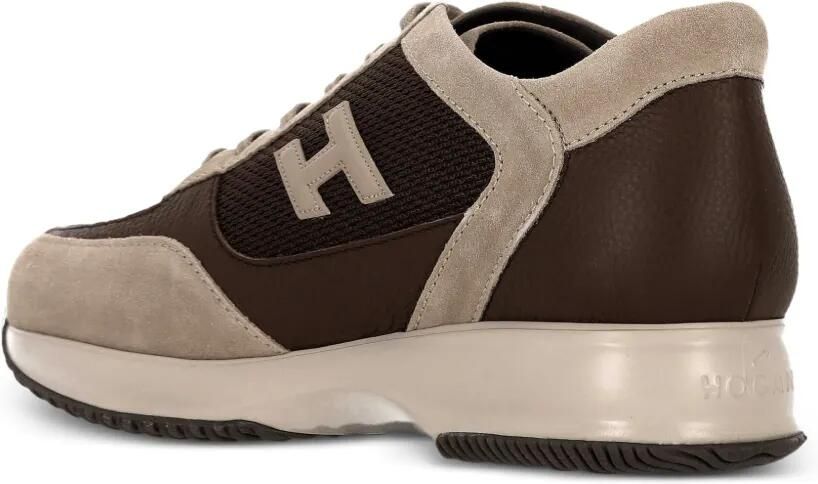 Hogan logo-patch panelled sneakers Bruin