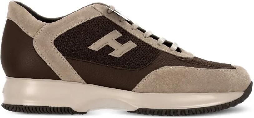Hogan logo-patch panelled sneakers Bruin - Foto 3