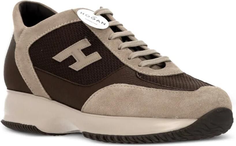 Hogan logo-patch panelled sneakers Bruin - Foto 2