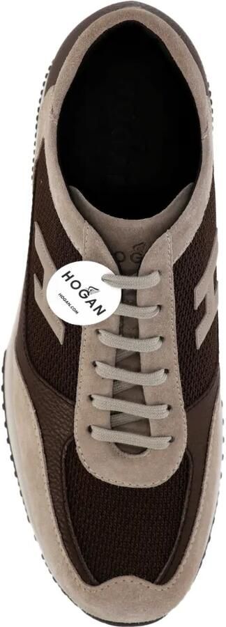 Hogan logo-patch panelled sneakers Bruin - Foto 4