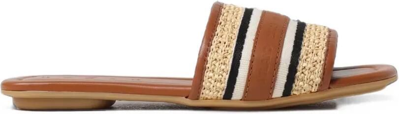 Hogan Nastro sandalen met raffia-afwerking Bruin