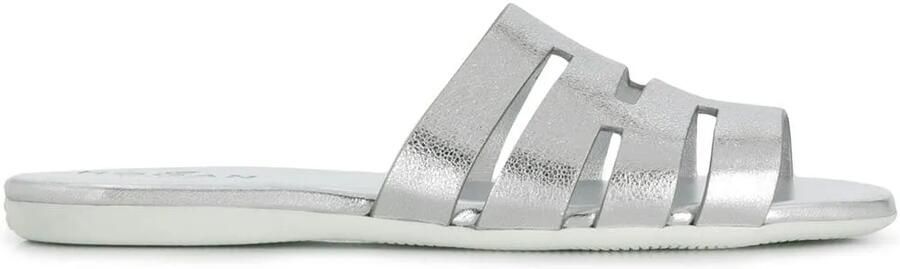 Hogan Platte metallic sandalen Zilver
