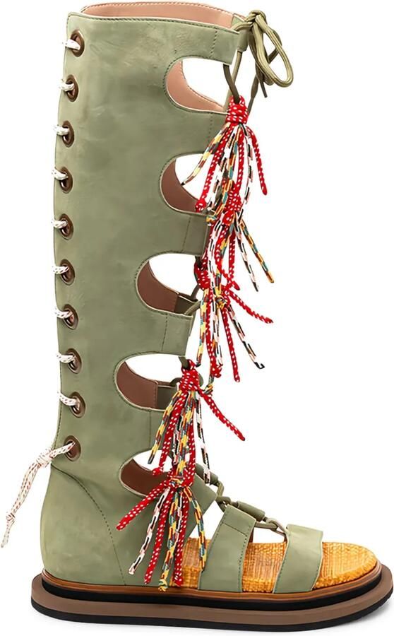 Hogan Sandalen met kwastje en veters Groen
