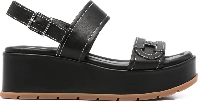 Hogan Sandalen met logodetail Zwart