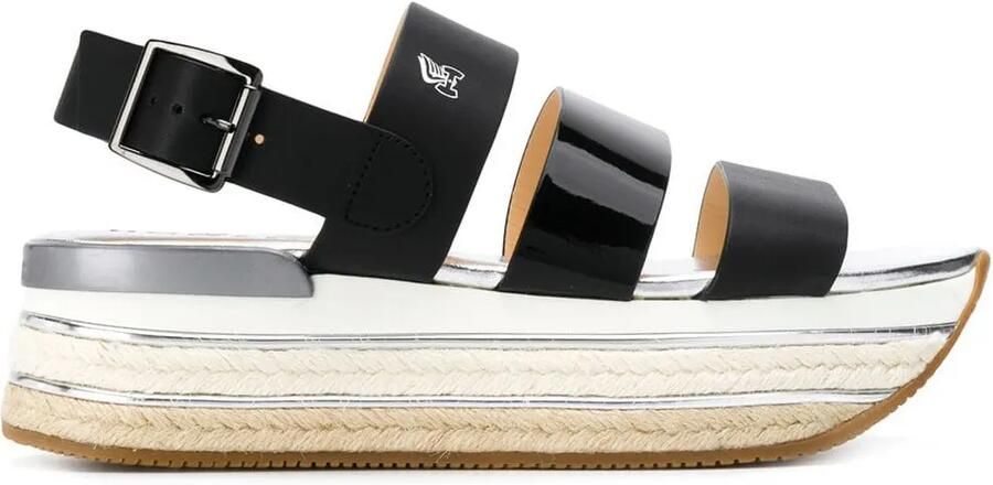 Hogan Sandalen met plateauzool Zwart