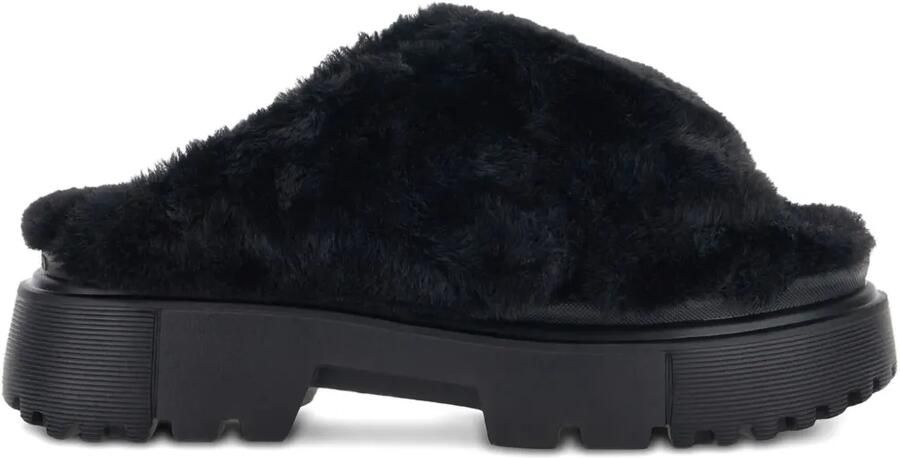 Hogan Slippers met gekruiste bandjes Zwart