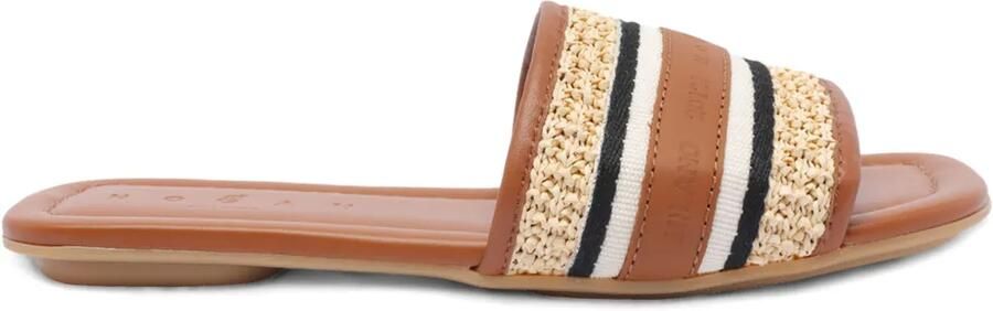 Hogan Slippers met gestreept detail Bruin