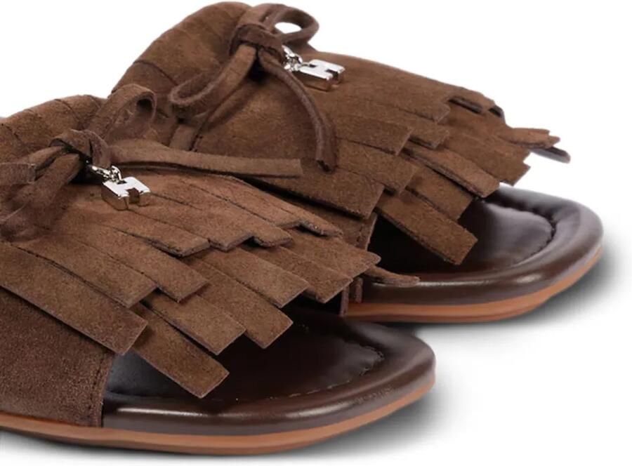 Hogan Suède sandalen met franje Bruin - Foto 2