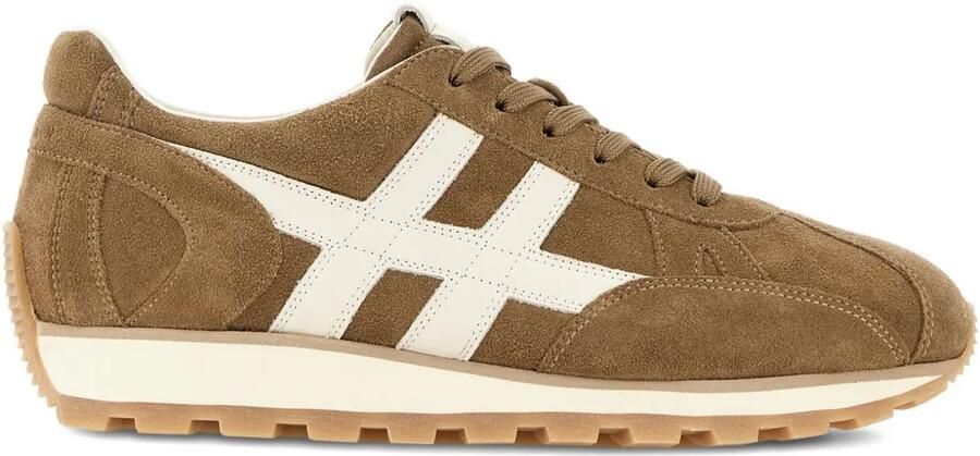Hogan Suède sneakers met H-detail Bruin