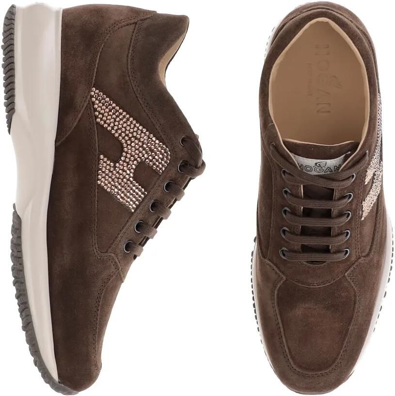 Hogan Suède sneakers verfraaid met kristallen Bruin