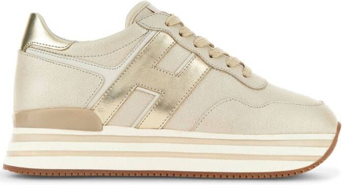 Hogan Leren sneakers Beige