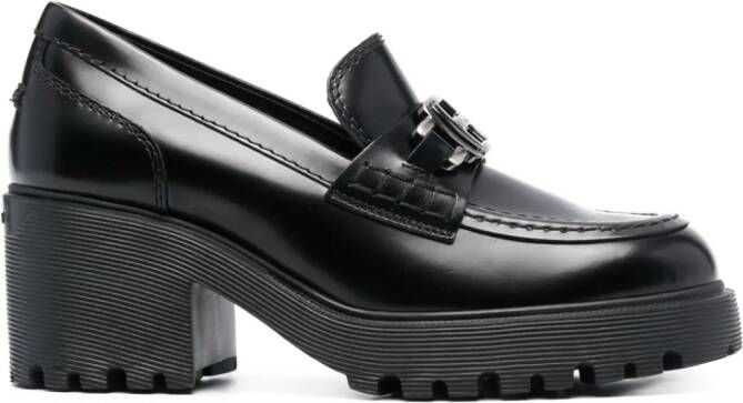 Hogan Loafers met logoplakkaat Zwart