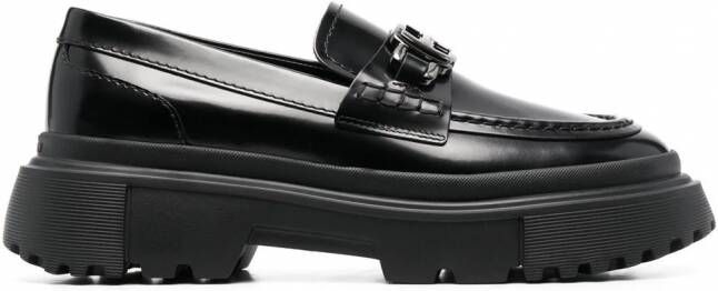 Hogan Loafers met plateauzool Zwart