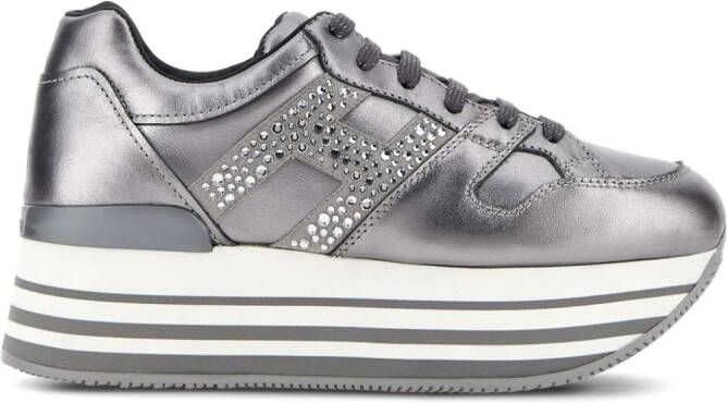 Hogan Maxi H222 sneakers met plateauzool Zilver