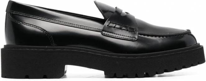 Hogan Penny loafers met plateauzool Zwart