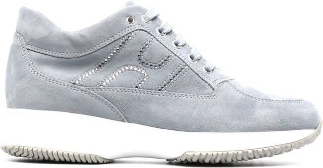 Hogan Sneakers verfraaid met stras Blauw