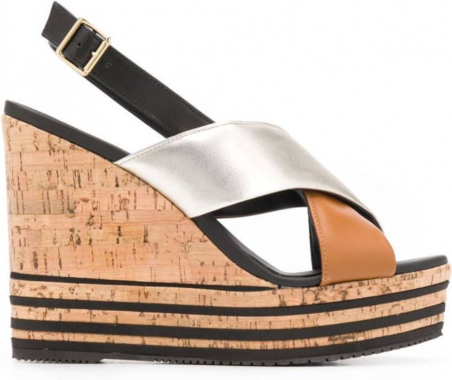 Hogan Sandalen met gekruiste bandjes Bruin
