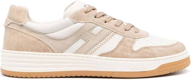 Hogan Suède sneakers met vlakken Beige