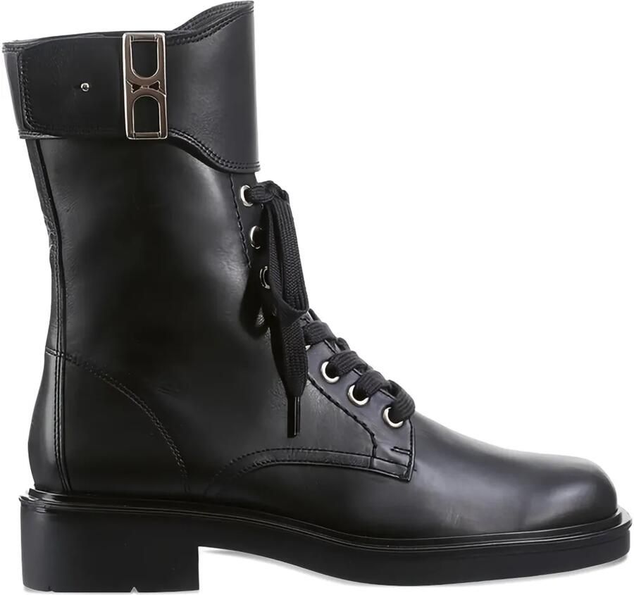 Hogl Nick leren combat boots met veters Zwart